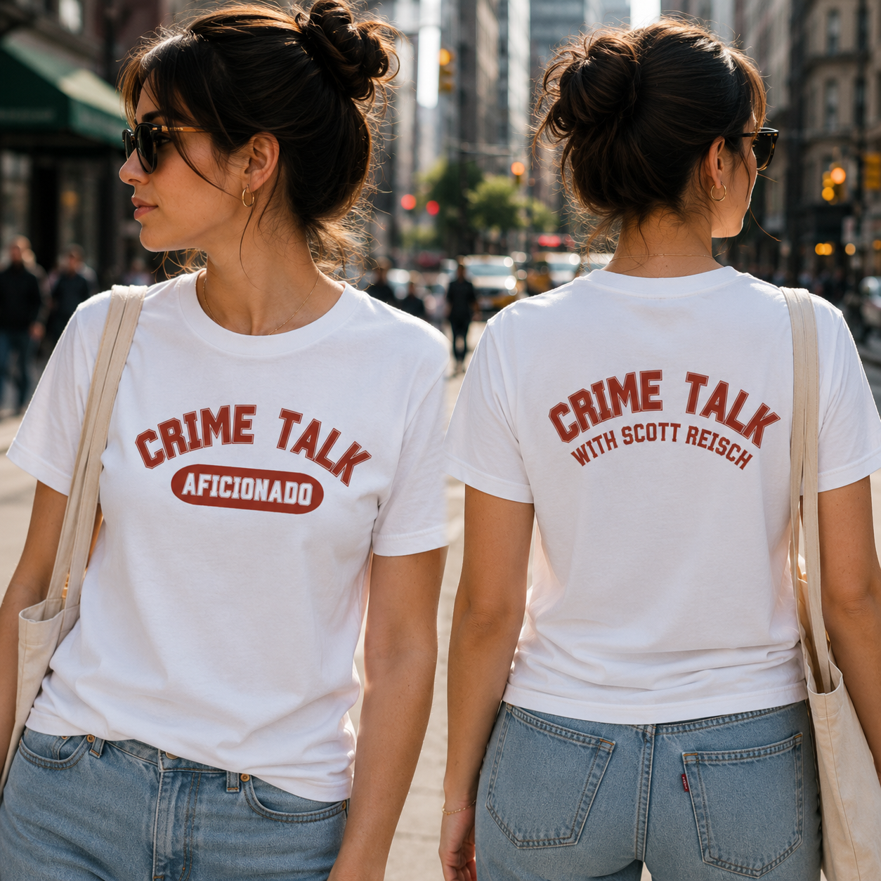Crime Talk Aficionado Varsity Tee