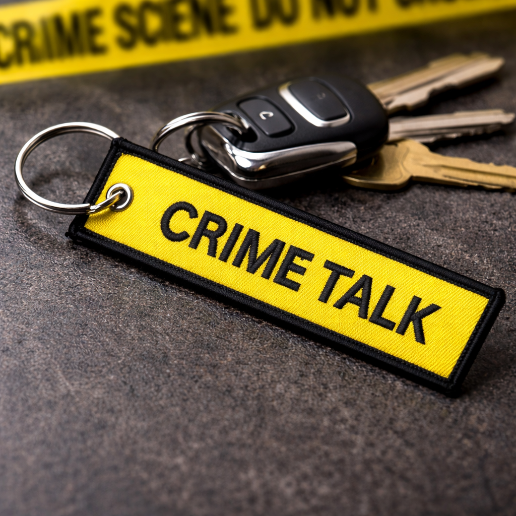 Crime Talk Police Tape Keychain